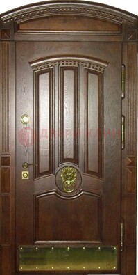 Хорошая стальная арочная дверь с декоративным элементом ДА-23 в Волгограде