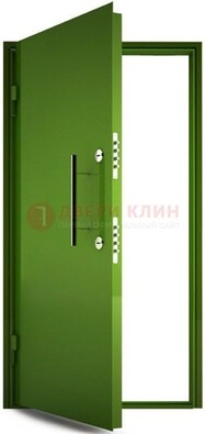 Зеленая металлическая бронированная дверь ДБ-8 в Волгограде