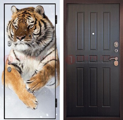 Металлическая дверь с фотопечатью тигра ДФ-1 в Видном