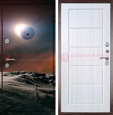 Стальная дверь с фотопечатью планет ДФ-8 в Волгограде