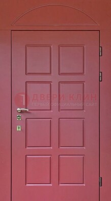 Красная стальная дверь с верхней фрамугой ДФГ-13 в Волгограде