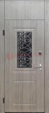 Металлическая дверь Винорит стекло и ковка с фрамугой ДФГ-33 в Волгограде