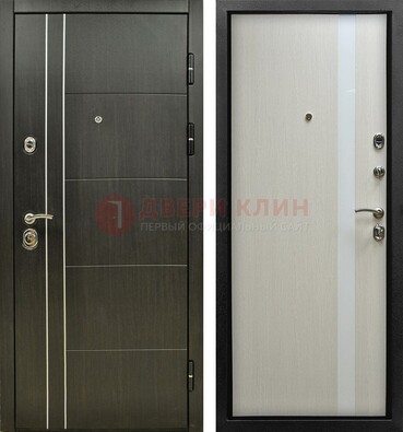 Морозостойкая темная металлическая дверь с МДФ ДМ-164 в Вологде