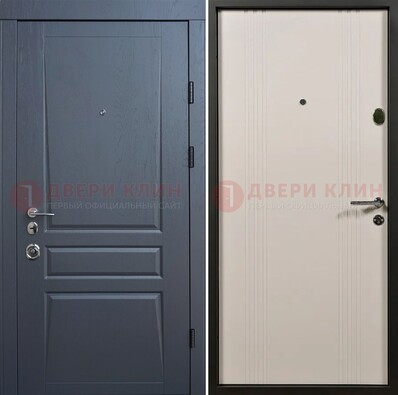 Темно-серая стальная дверь с МДФ хайтек ДМ-481 в Волгограде