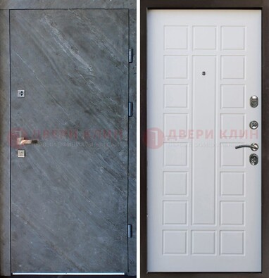 Железная дверь с МДФ серая и белая ДМ-505 в Волгограде