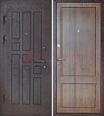 Темная входная дверь с порошковым покрытием МДФ внутри ДП-125 в Волгограде