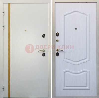 Белая входная дверь с порошковым напылением ДП-136 в Волгограде