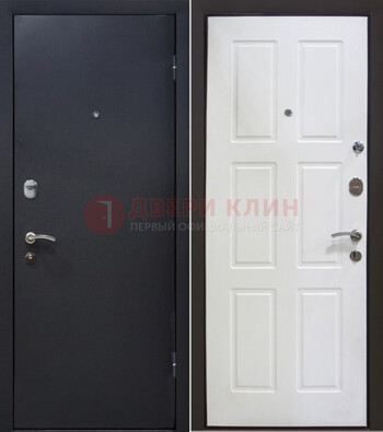 Черная металлическая дверь с порошковым покрытием ДП-193 в Волгограде