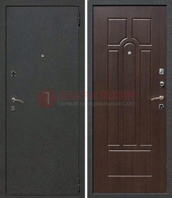 Черная металлическая дверь с порошковым окрасом ДП-47 в Волгограде