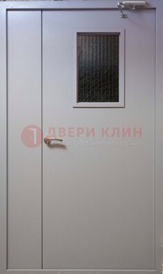 Белая железная подъездная дверь ДПД-4 в Волгограде