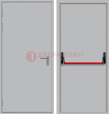 Белая металлическая противопожарная дверь с длинной ручкой ДПП-14 в Волгограде