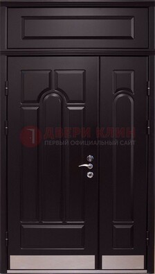 Парадная дверь с металлическими вставками ДПР-47 и фрамугой в Волгограде