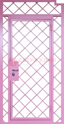 Розовая металлическая решетчатая дверь ДР-15 в Волгограде