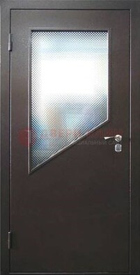 Стальная дверь со стеклом ДС-5 в кирпичный коттедж в Волгограде