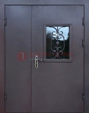Тамбурная дверь Порошок со стеклом и ковкой ДТМ-48 в Волгограде