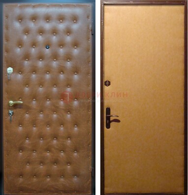Желтая железная дверь с винилискожей ДВ-2 в Волгограде