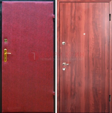 Красная входная дверь с винилискожей ДВ-30 в Волгограде