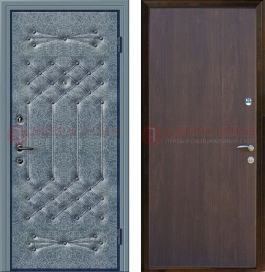 Серая металлическая дверь с винилискожей ДВ-35 в Волгограде