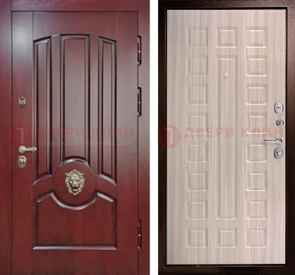 Темно-красная входная дверь с виноритом ДВТ-234 в Волгограде
