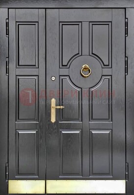 Черная металическая дверь с виноритом для дома ДВТ-241 в Волгограде