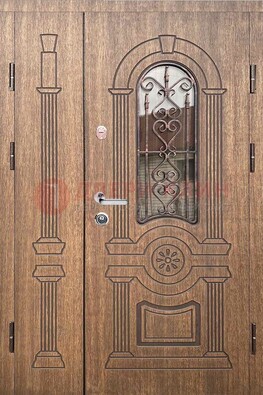 Железная классическая дверь с терморазрывом и рисунком ДВТ-77 в Волгограде