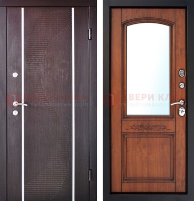 Входная дверь с МДФ и МДФ внутри с зеркалом ДЗ-88 в Волгограде